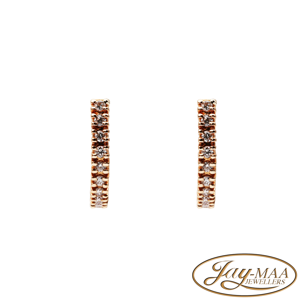 Jewellery-Ad-Social-Media-Jay-Maa-Jewellers-Rose-Gold-Diamond-Huggie-Earrings-Front Jewellery-Ad-Social-Media-Jay-Maa-Jewellers-Rose-Gold-Diamond-Huggie-Earrings-Front